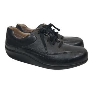 Aravon Laney Oxfords New Balance Black Leather Lace Up Comfort Shoes Womens 7.5D